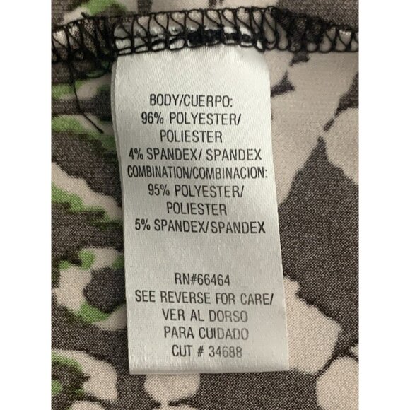 Studio I Womens Green & Black Geometric Print Short Sleeve Dress Size 12 - Picture 7 of 8